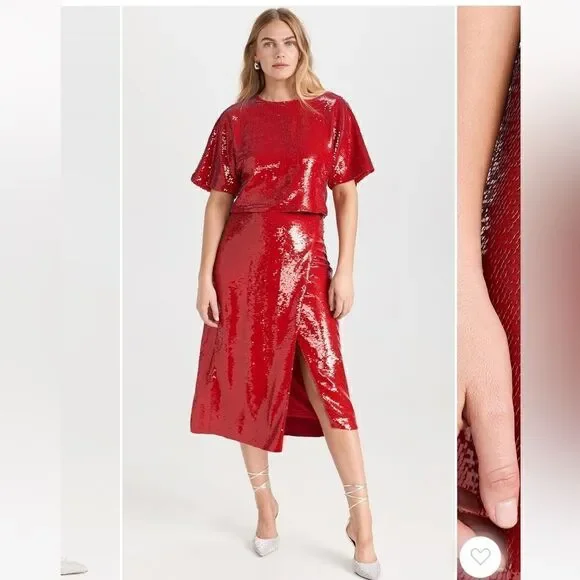 Le Superbe Jolie Sequin Midi Skirt NWT - Picture 3 of 11